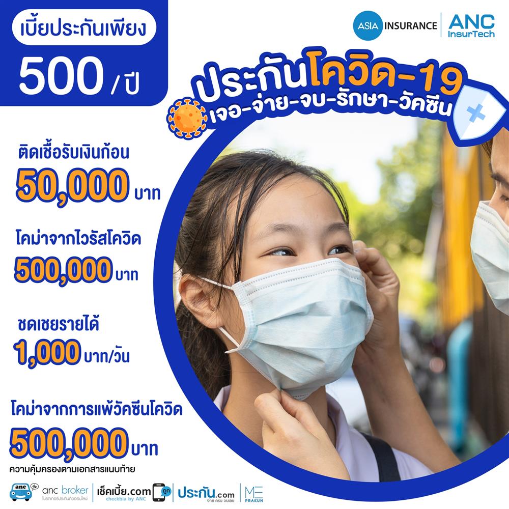 ประกันโควิดเจอจ่ายจบมีเงินชดเชย