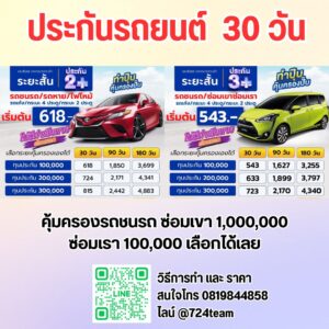 ประกันรถยนต์ รายเดือน