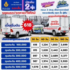 ประกันรถยนต์ระยะสั้น 30 วัน